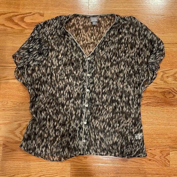 Converse One Star T-shirt Sheer Blouse Small - Picture 3 of 5